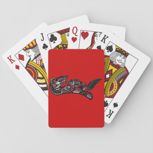 Native American Haida Art Otter Illustration Playing Cards