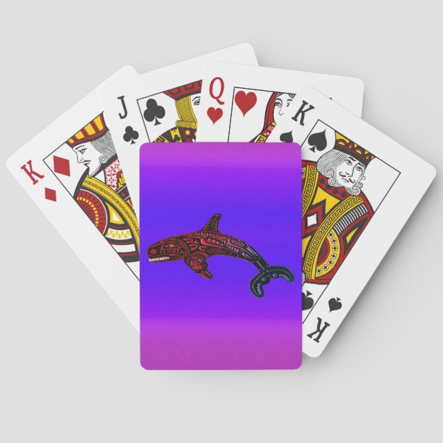 Native American Haida Killer Whale Orca Art Poker Cards (Back)