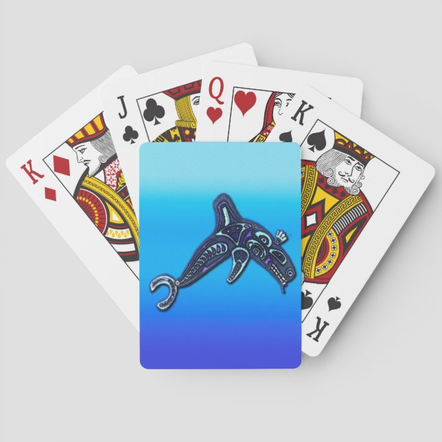 Native American Haida Killer Whale Orca Art Poker Cards (Back)