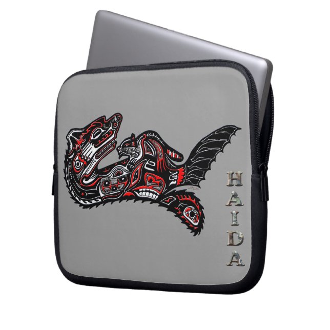 Native American Haida Otter Art Laptop Sleeve (Front Left)