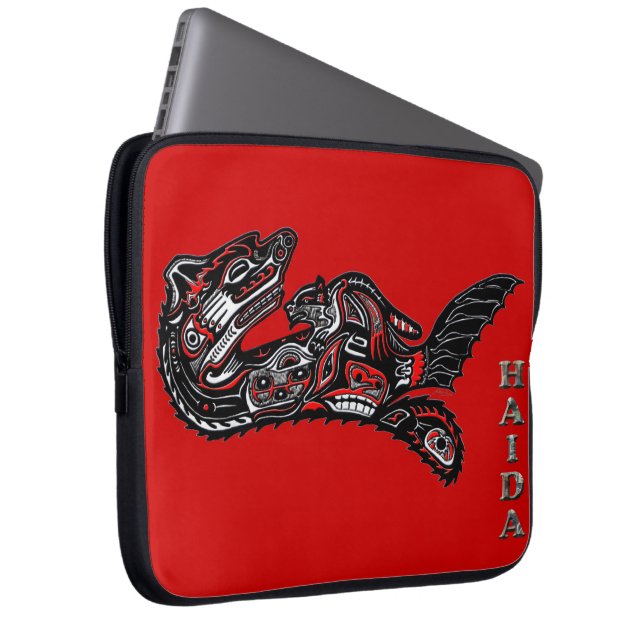 Native American Haida Otter Art Laptop Sleeve (Front Right)