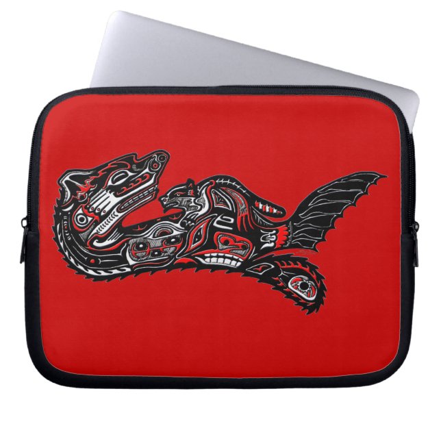 Native American Haida Otter Art Laptop Sleeve (Front)