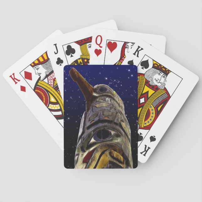 Native American Haida Totem Pole Card Deck (Back)