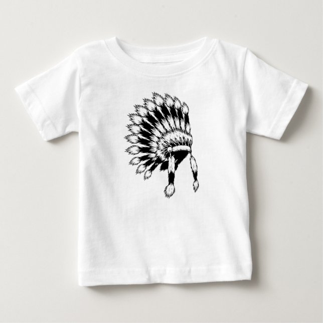 Native American headdress Baby Fine Jersey T-Shirt (Front)