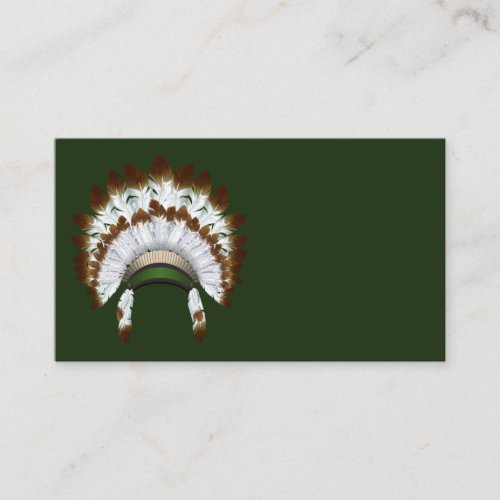 Native American Headdress Business Card