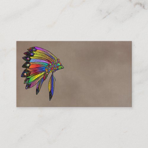 Native American Headdress Business Card