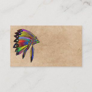 Native American Headdress Business Card