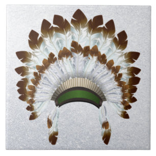 Native American Headdress Ceramic Tile