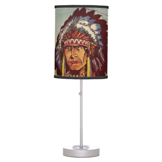 Native American Headdress Chief Table Lamp (Front)