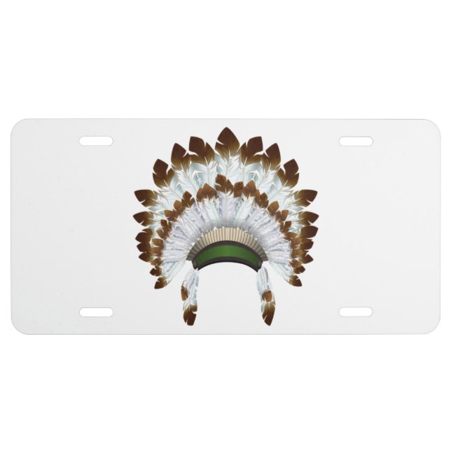 Native American Headdress License Plate (Front)