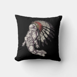 Native American heritage astronaut Throw Pillow