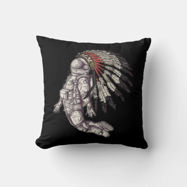 Native American heritage astronaut  Throw Pillow (Front)