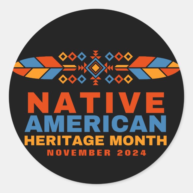 Native American Heritage Month Classic Round Sticker (Front)