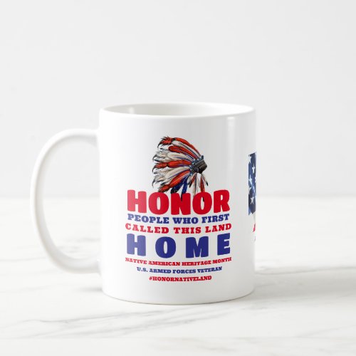 Native American Heritage Month Headdress Veteran Coffee Mug