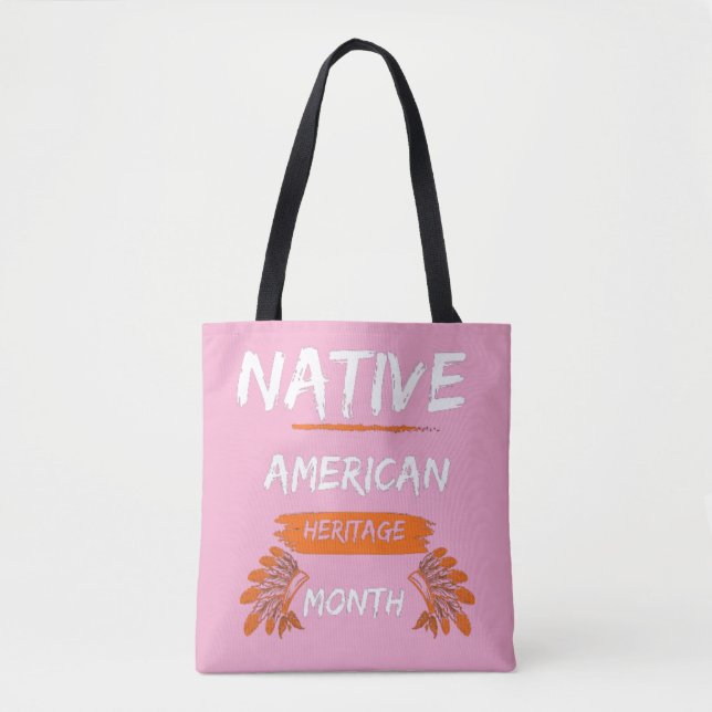 Native American heritage month pink tote bag (Front)