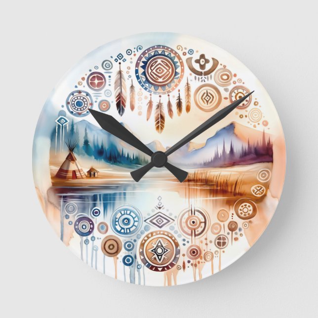 Native American Heritage Month Round Clock (Front)