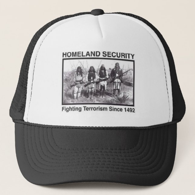 Native American Homeland Security T-shirts Trucker Hat (Front)