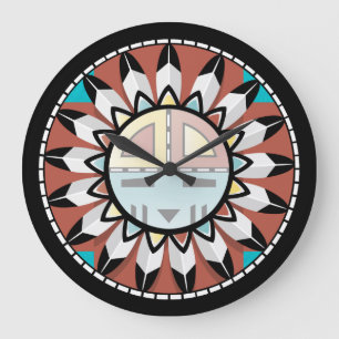 Native American Hopi Abstract Clock Design