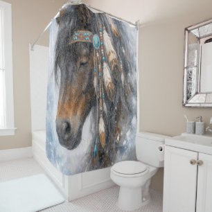 Native American Horse - Shower Curtain