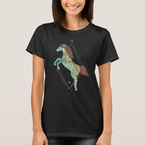 Native American Horse Tribal Illustration T_Shirt