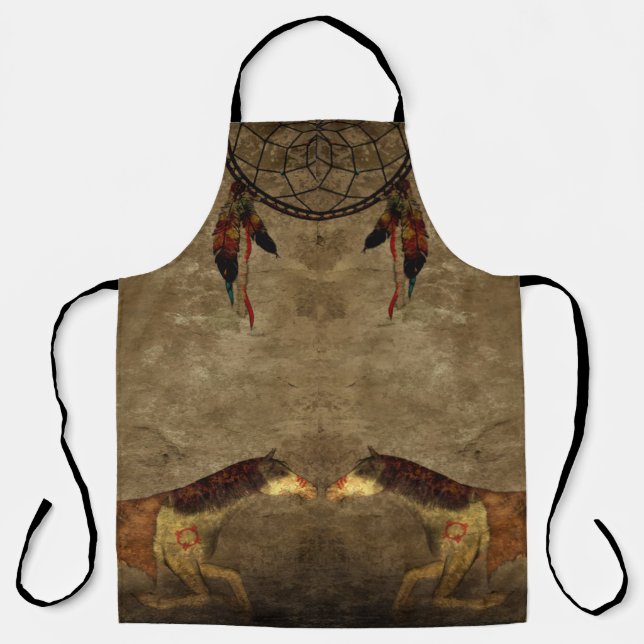 Native American Horses & Dream Catcher Apron (Front)