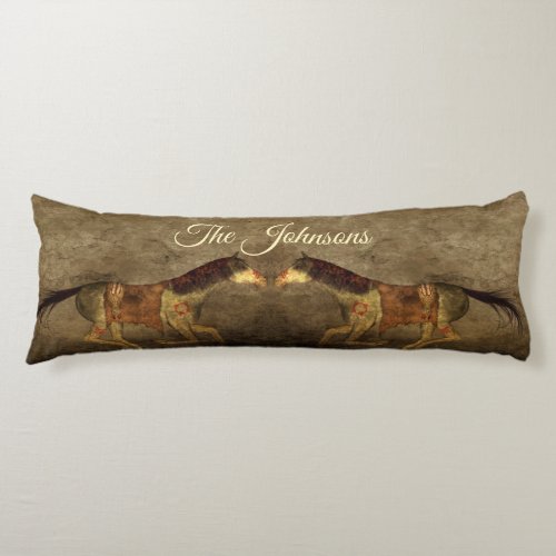 Native American Horses  Dream Catcher Body Pillow