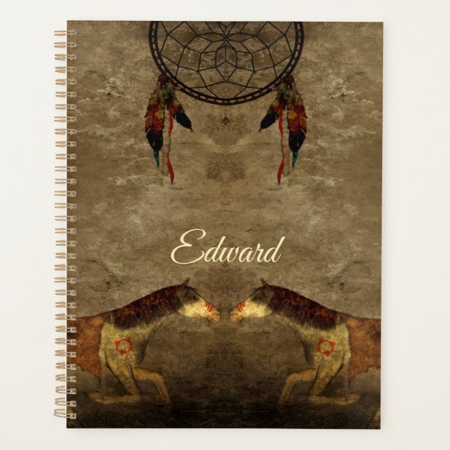 Native American Horses & Dream Catcher Planner (Front)