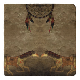 Native American Horses & Dream Catcher Trivet