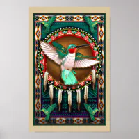 Authentic native american art, hummingbird art, Unique Hummingbird design, Native American Art Print, Hummingbird deals Painting