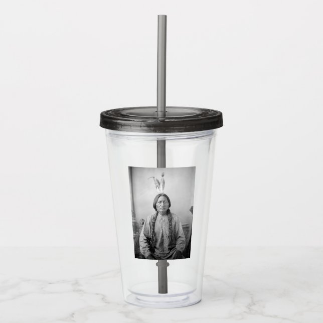 Native American Icon: Lakota Leader Sitting Bull   Acrylic Tumbler (Front)