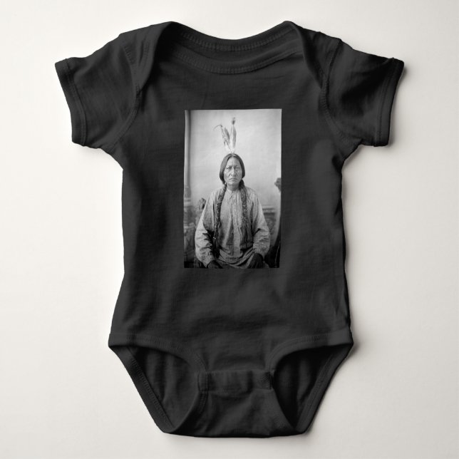 Native American Icon: Lakota Leader Sitting Bull   Baby Bodysuit (Front)