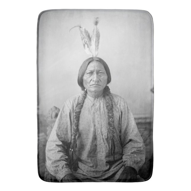 Native American Icon: Lakota Leader Sitting Bull   Bath Mat (Front Vertical)