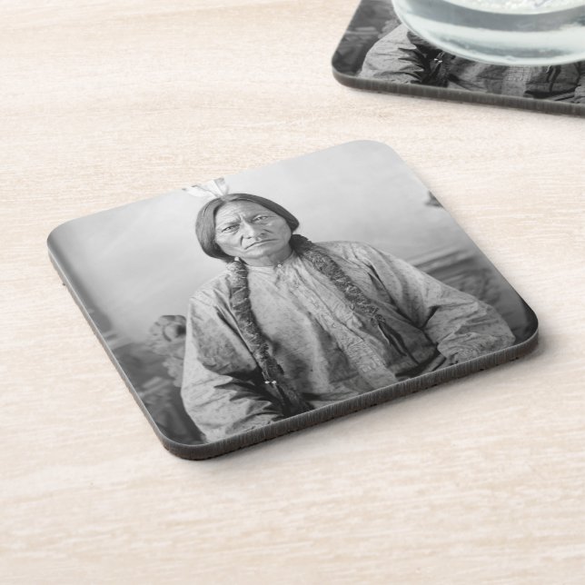 Native American Icon: Lakota Leader Sitting Bull   Beverage Coaster (Left Side)