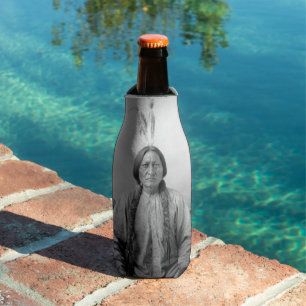 Native American Icon: Lakota Leader Sitting Bull   Bottle Cooler