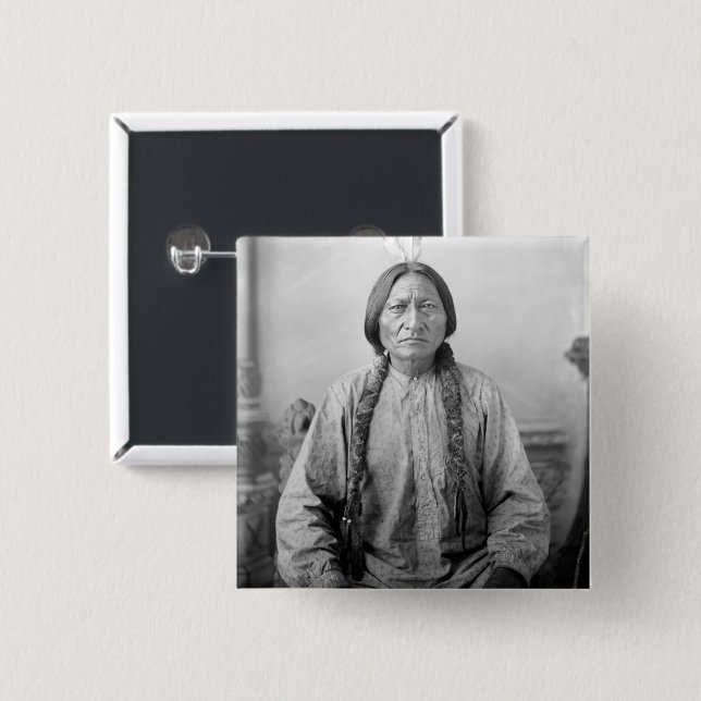 Native American Icon: Lakota Leader Sitting Bull   Button (Front & Back)