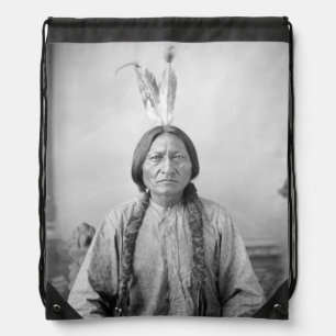 Native American Icon: Lakota Leader Sitting Bull   Drawstring Bag