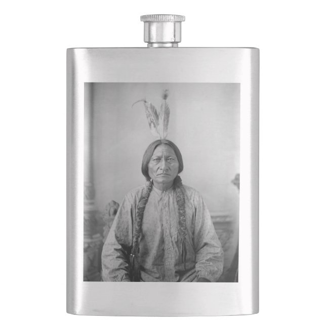 Native American Icon: Lakota Leader Sitting Bull   Flask (Front)