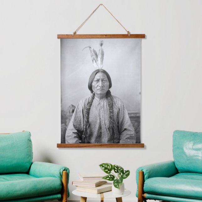 Native American Icon: Lakota Leader Sitting Bull   Hanging Tapestry (Living Room)