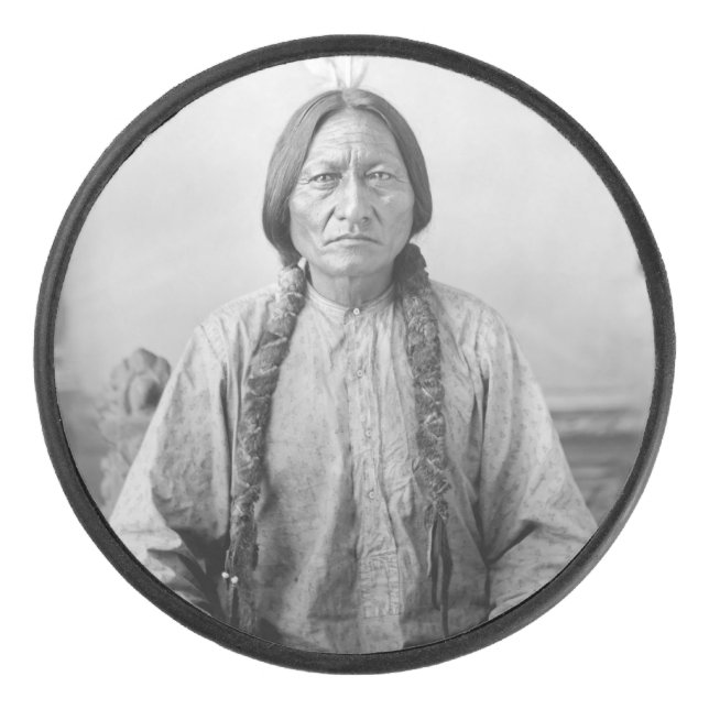 Native American Icon: Lakota Leader Sitting Bull   Hockey Puck (Front)