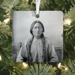 Native American Icon: Lakota Leader Sitting Bull   Metal Ornament
