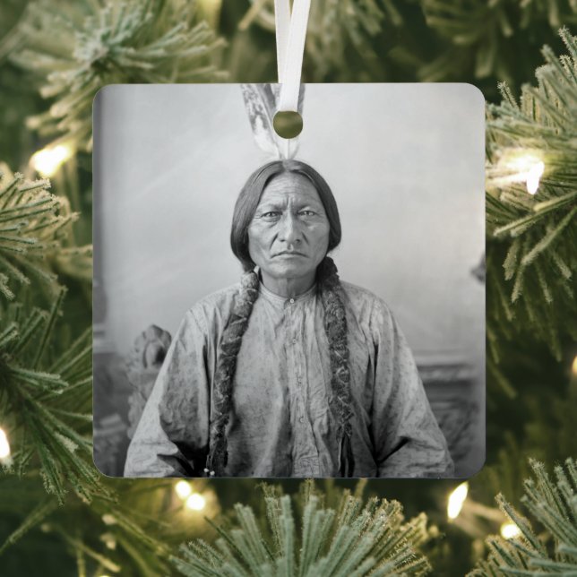 Native American Icon: Lakota Leader Sitting Bull   Metal Ornament (Insitu)