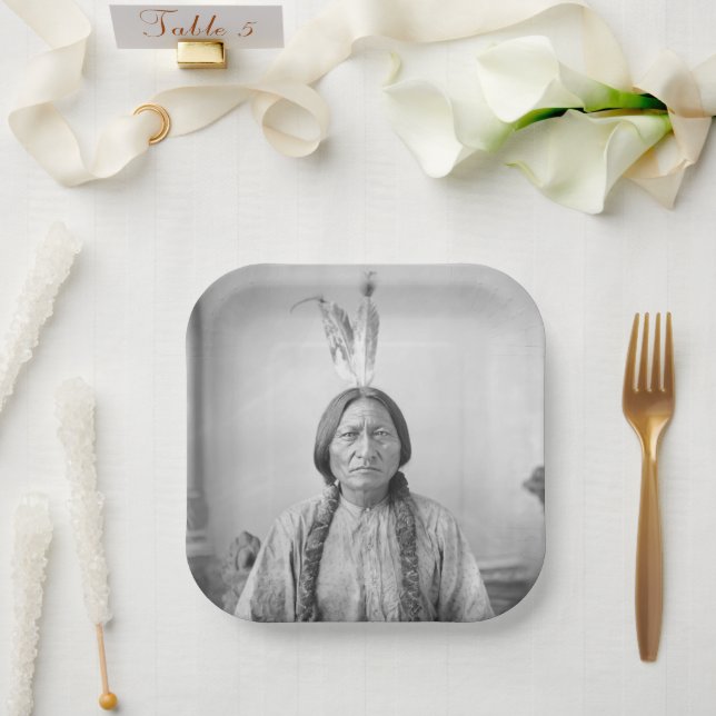 Native American Icon: Lakota Leader Sitting Bull   Paper Plates (Wedding)