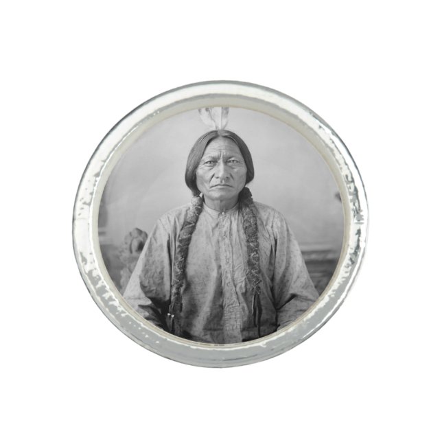 Native American Icon: Lakota Leader Sitting Bull   Ring (Front)