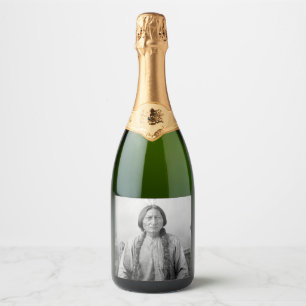 Native American Icon: Lakota Leader Sitting Bull   Sparkling Wine Label