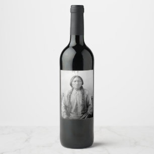 Native American Icon: Lakota Leader Sitting Bull   Wine Label