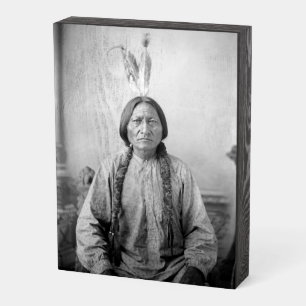Native American Icon: Lakota Leader Sitting Bull   Wooden Box Sign