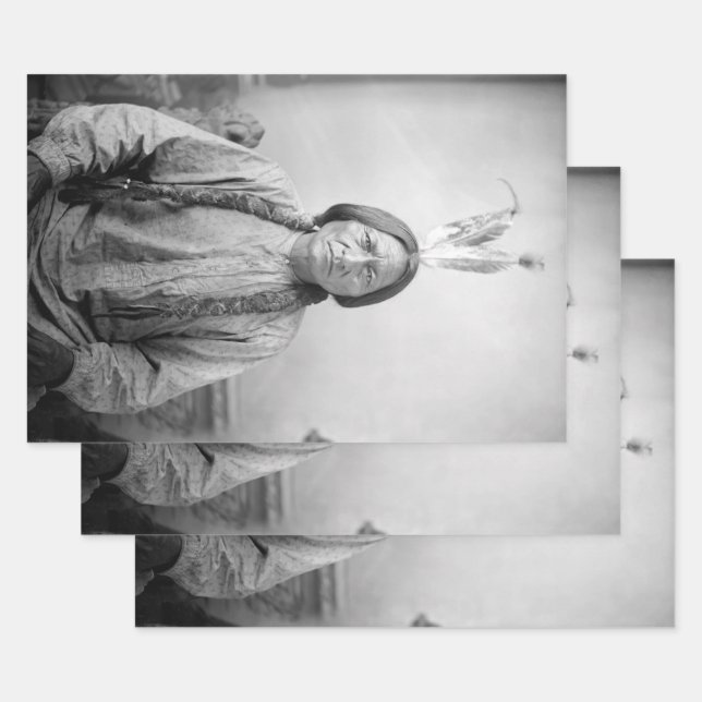 Native American Icon: Lakota Leader Sitting Bull   Wrapping Paper Sheets (Set)