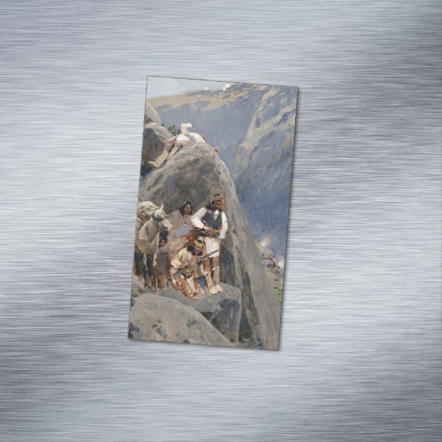 Native American Icons: Apache Warriors, US Cavalry Business Card Magnet (In Situ)