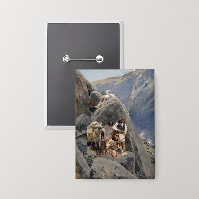 Native American Icons: Apache Warriors, US Cavalry Button (Front/Back)