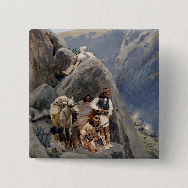 Native American Icons: Apache Warriors, US Cavalry Button (Front)